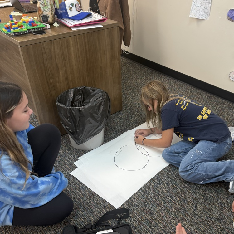In Mr Carlson's history class today, students created a Venn diagram comparing polytheism and monotheism. They explored the similarities and differences between the two types of belief systems in a fun, visual way.