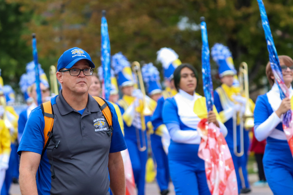 CHS Band director in the NSU Parade
