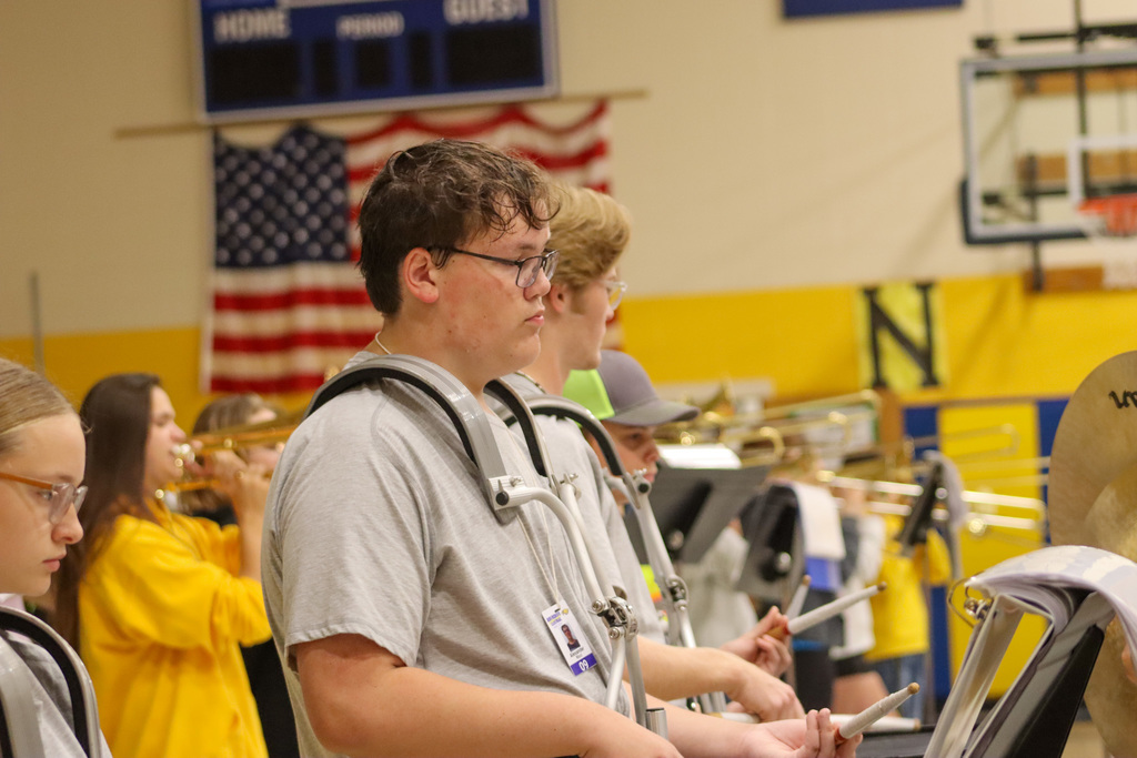 CHS Marching Band performing at Simmons Elementary