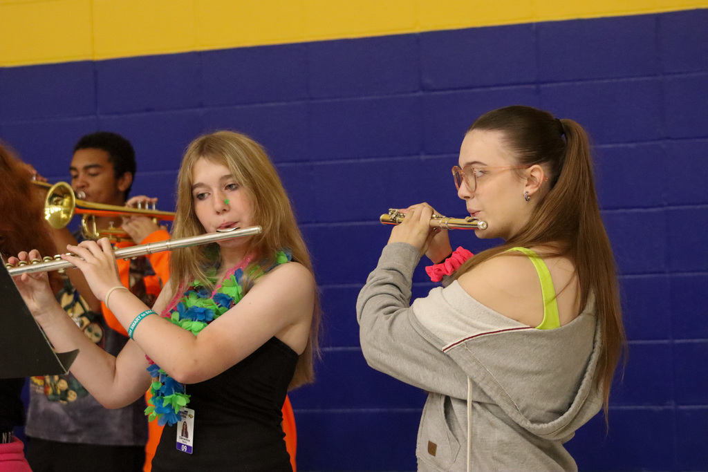 CHS Marching Band performing at Simmons Elementary