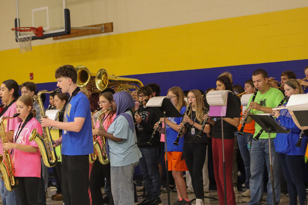 CHS Marching Band performing at Simmons Elementary