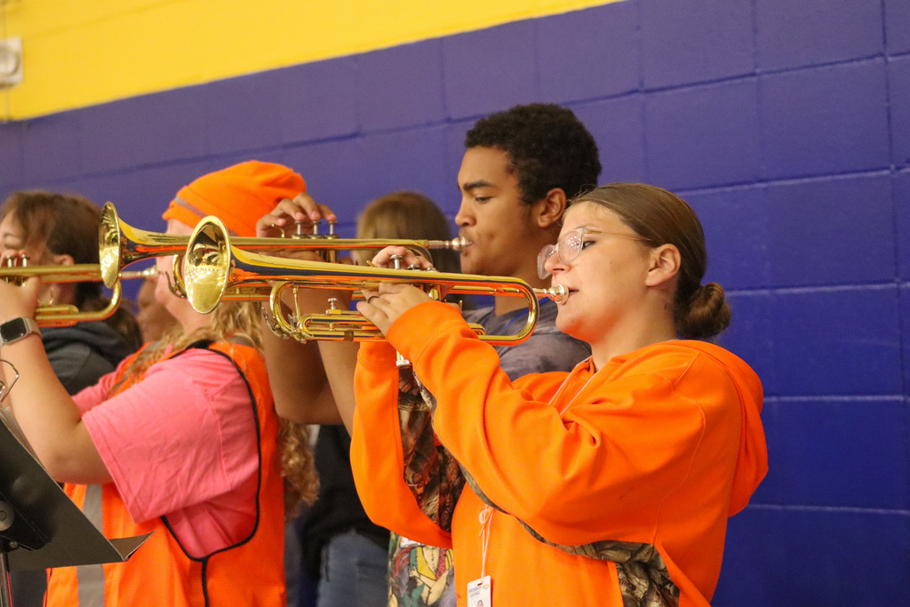 CHS Marching Band performing at Simmons Elementary