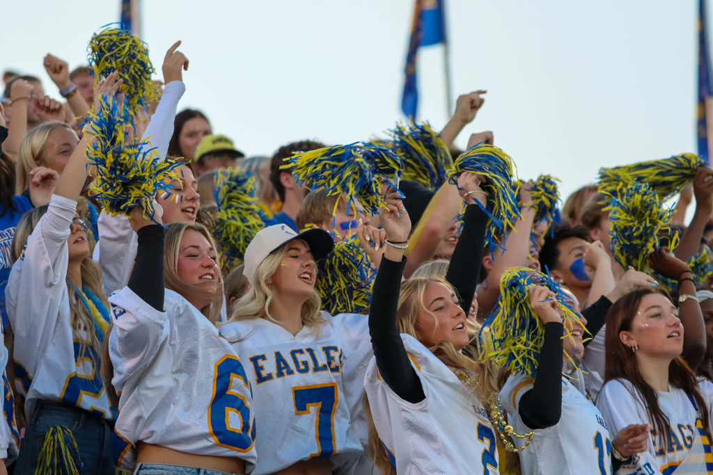 Crowd cheering at homecoming
