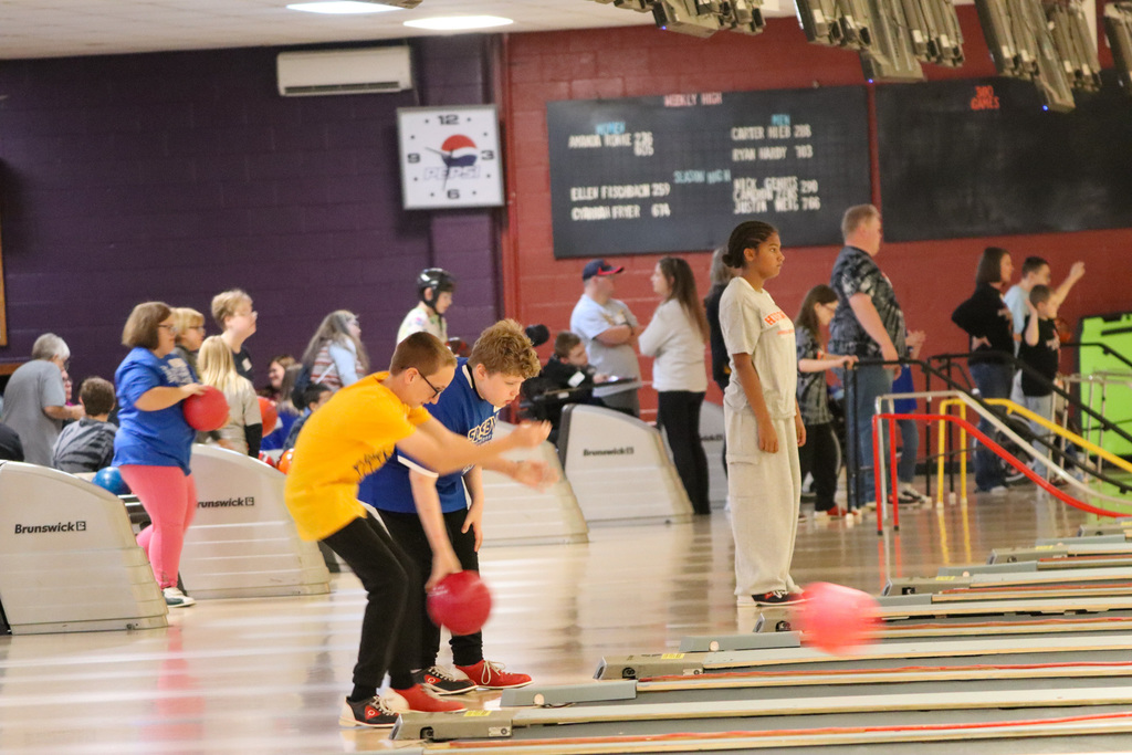 Golden Eagle bowlers at the Village Bowl