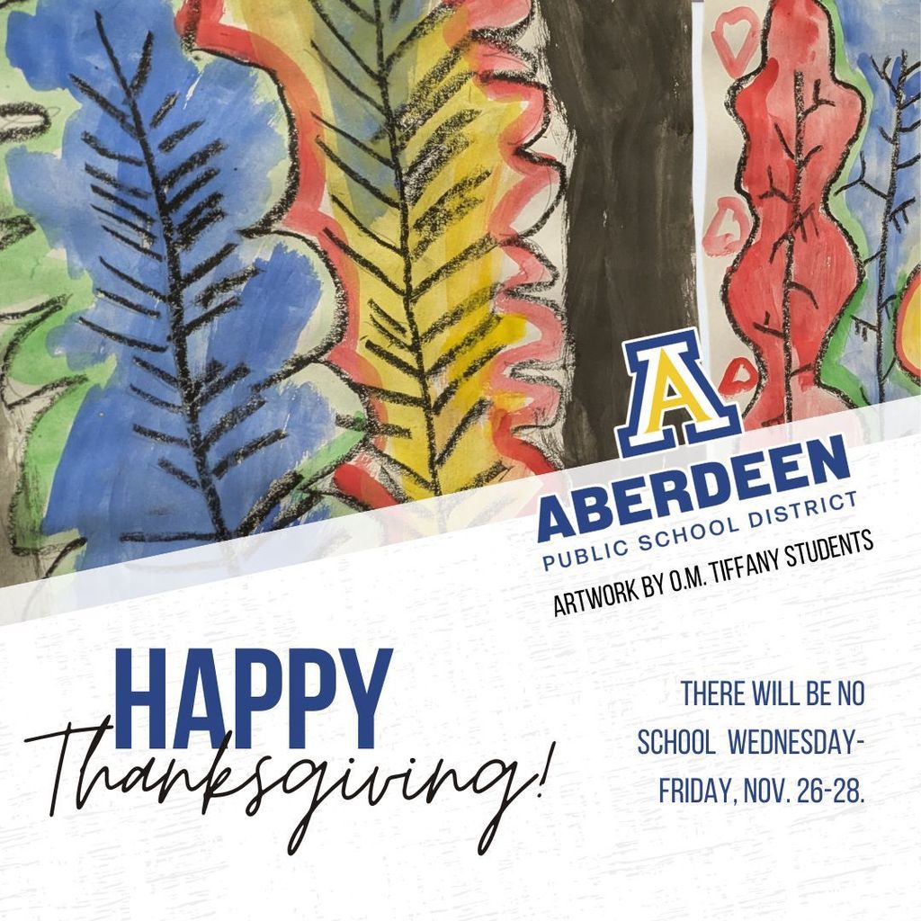 Happy Thanksgiving! There will be no school Wednesday-Friday, Nov. 26-28.