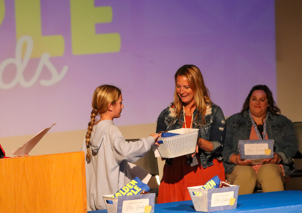Holgate student and teacher at Golden Apple Awards