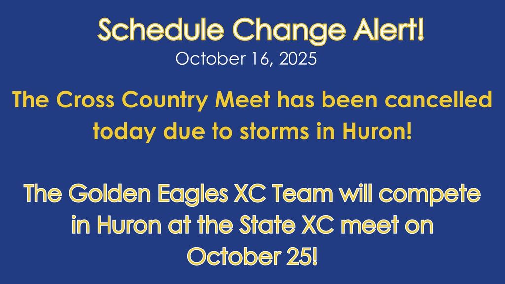 Schedule Change Alert!