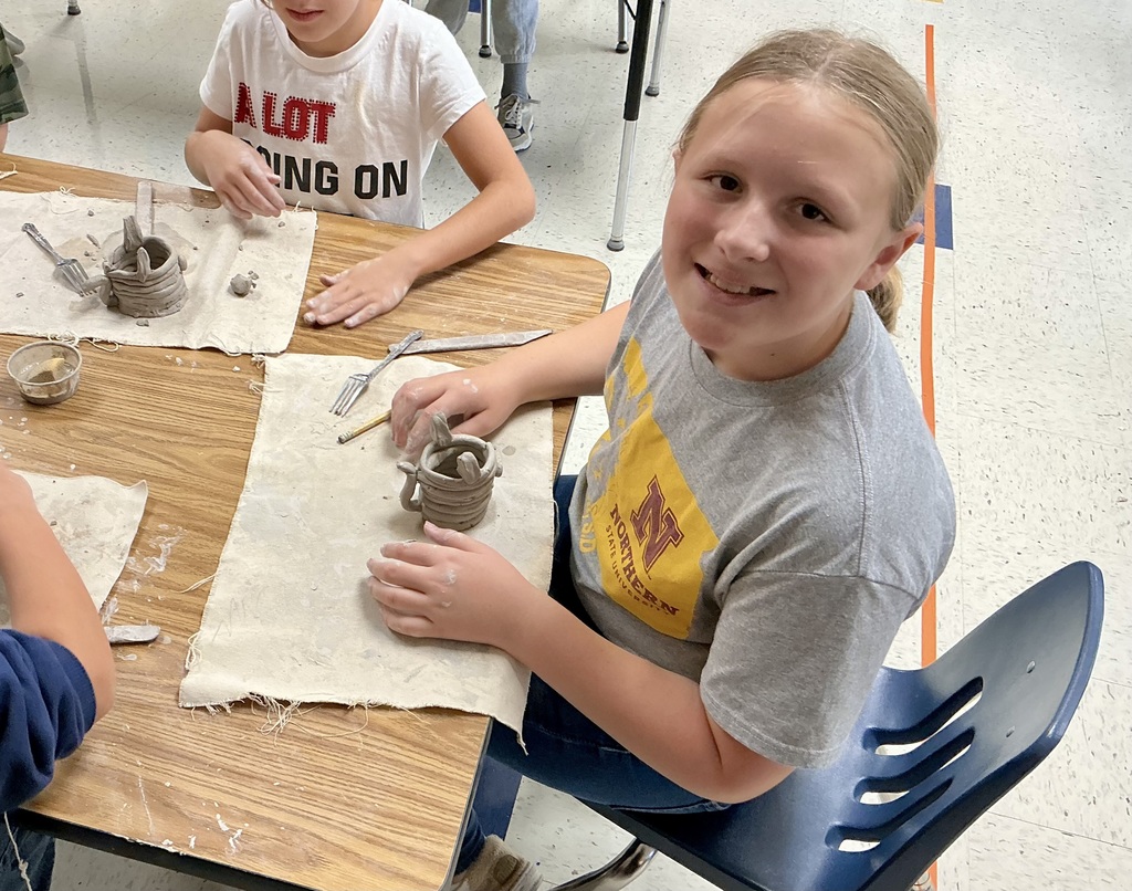 Clay art unit at Mike Miller Elementary