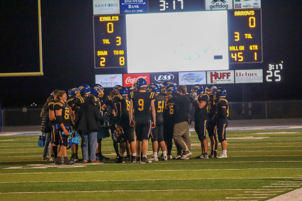 Football team on the field