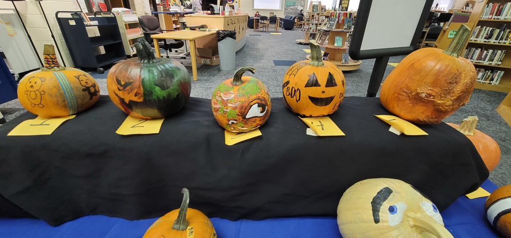 Here's a close up of some decorated pumpkins from the CHS art club!