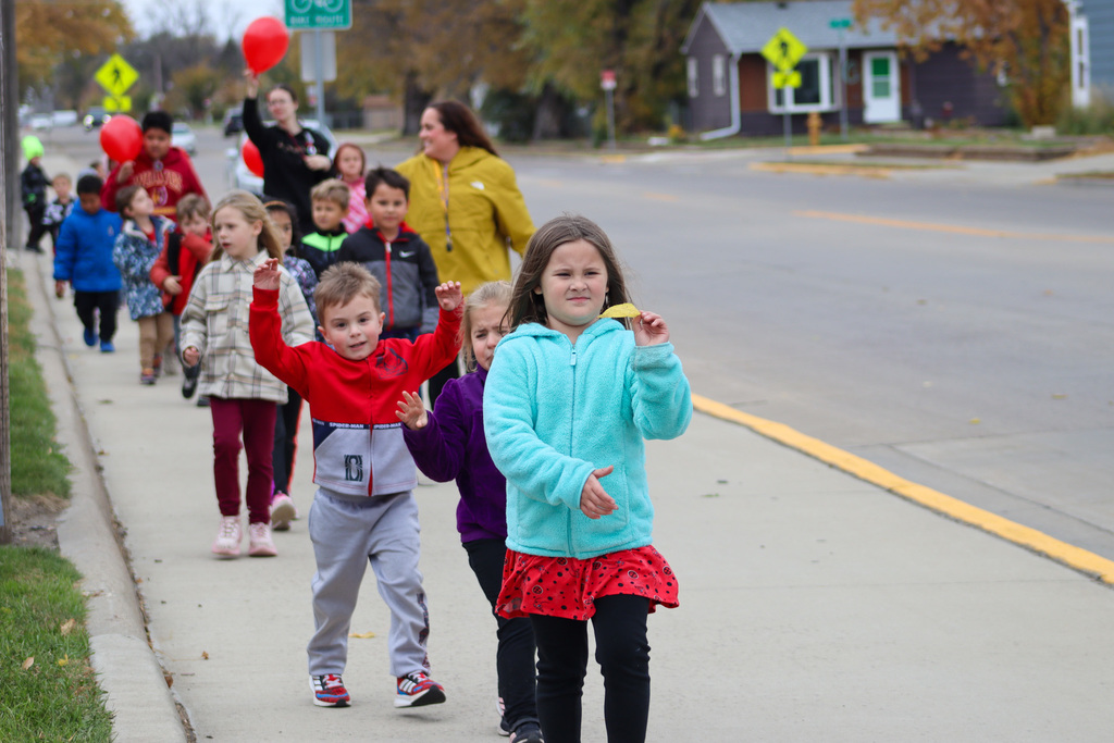 O.M. Tiffany students and teacher at the Red Ribbon Walk