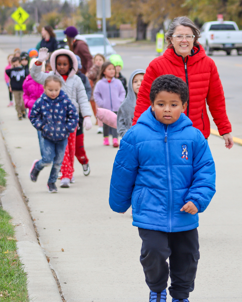 O.M. Tiffany students and teacher at the Red Ribbon Walk