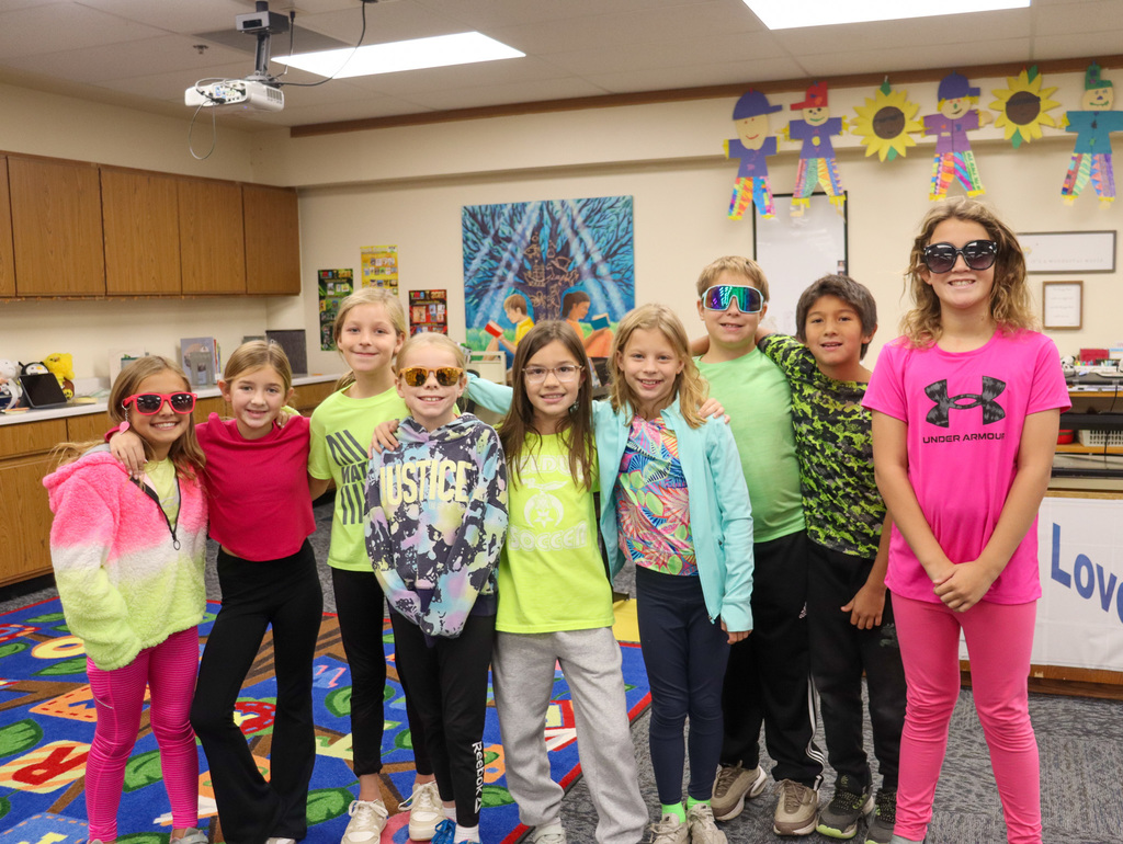C.C. Lee students dressed up for Neon and Sunglasses Day