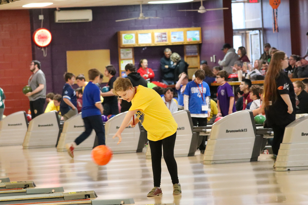 Golden Eagle bowler at state bowling tournament