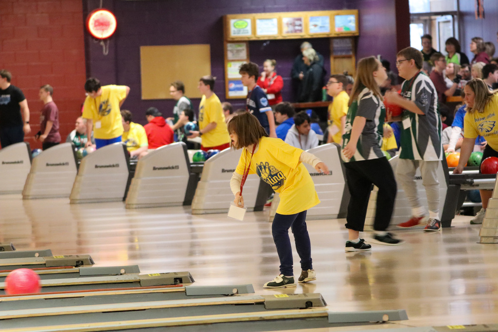 Golden Eagle bowler at state bowling tournament