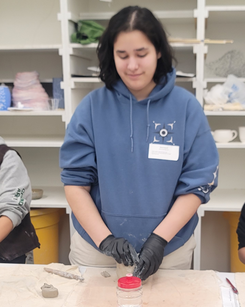 CHS students Rylan  also learned about creating a hand-built vessel at the NSU high school workshop!