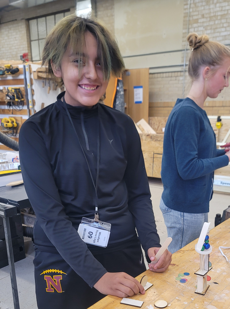 Wicahpe Three Legs is creating a maquette abstract sculpture in the NSU sculpture studio!