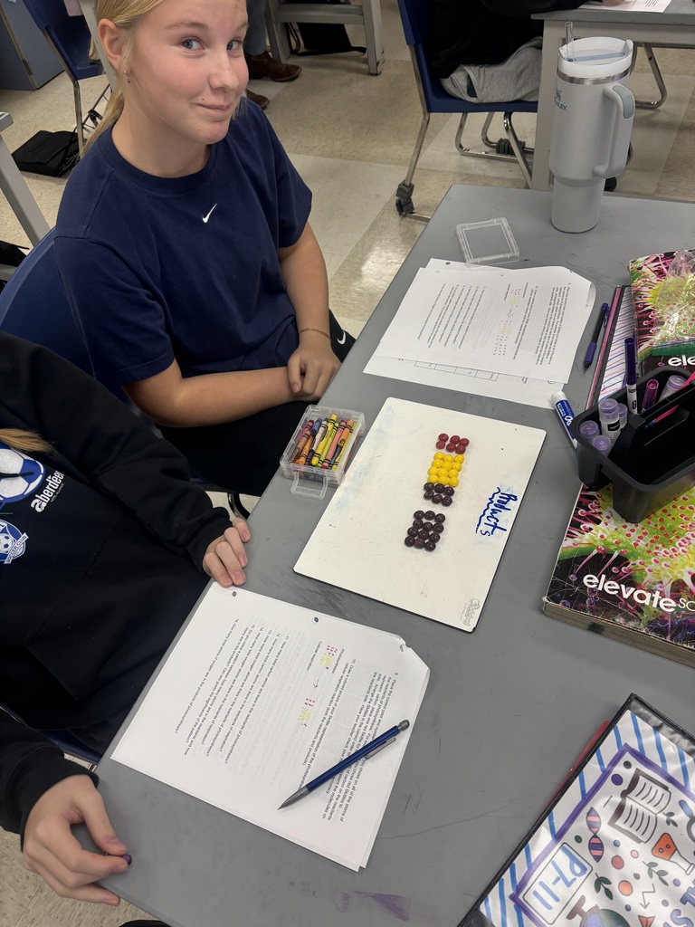 Last week, the 7th-grade students participated in a hands-on activity using Skittles to model the processes of photosynthesis and cellular respiration.