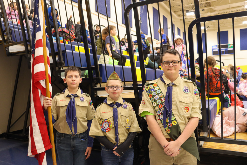 Boys Scouts at Simmons Elementary Veterans Day breakfast