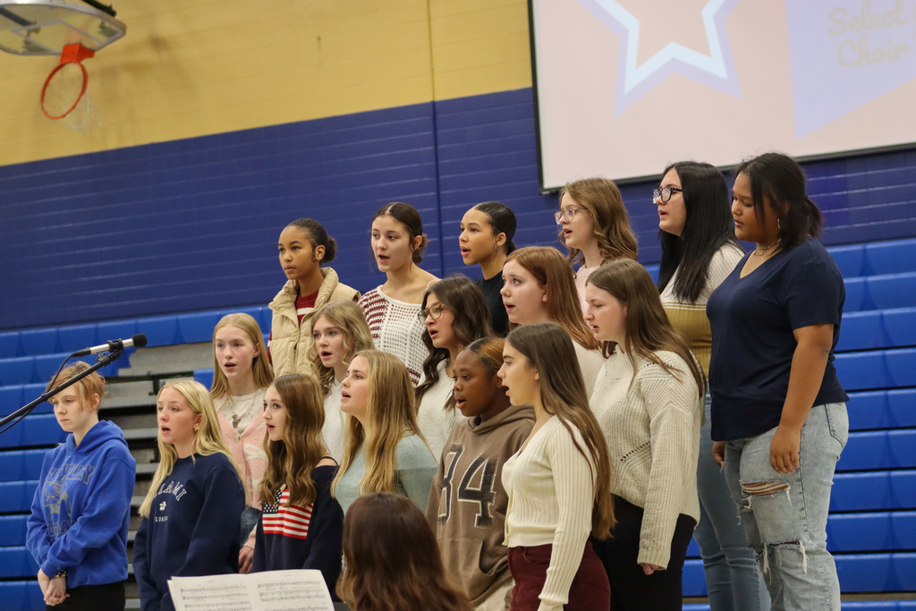 SMS choir performing at Veterans Day Assembly