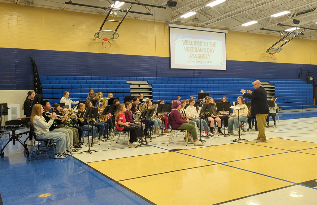 SMS band performing at Veterans Day Assembly