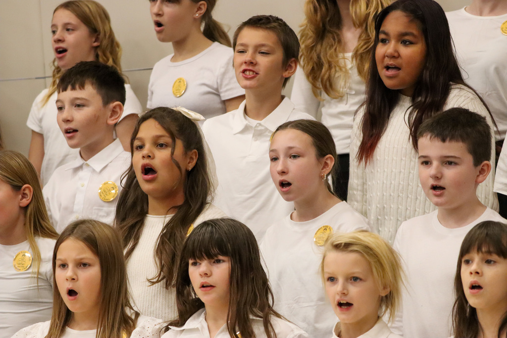 Elementary Chorus performing at the CHS Veterans Day Program