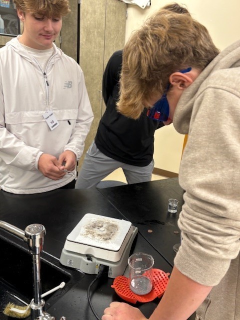 Heating pennies on the hotplate