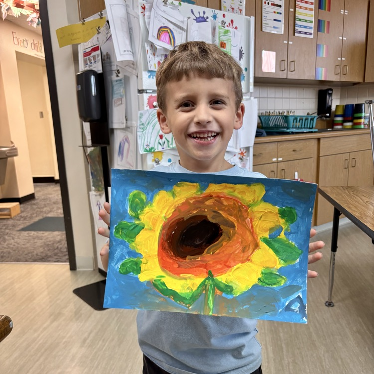 Student shows his artwork!