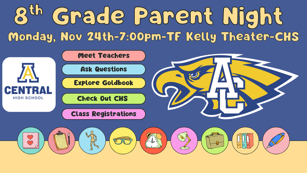 We hope to see all current 8th graders and their parents at CHS Theater on Monday, November 24th at 7pm for an information meeting on CHS academics and registration. Come and get all the information you need for your 2026-2027 Freshman. Teachers from all departments will be available to help your student make the most of their freshman schedule and help them set up an academic plan for high school. This meeting is VERY important for all students and parents to begin a successful academic journey at CHS. We can’t wait to meet you!