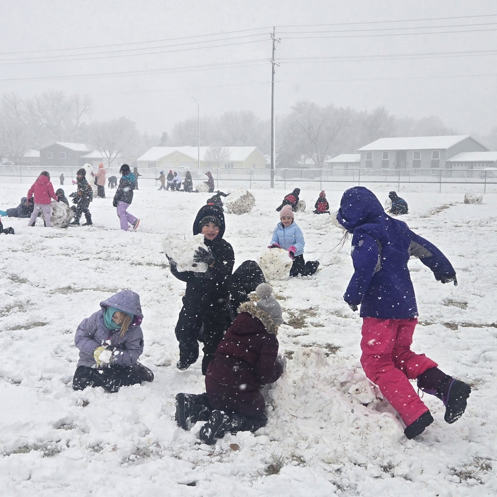 kids playing in snow
