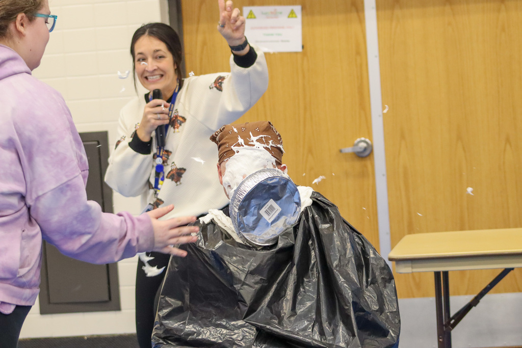 SRO Olson getting a pie in the face at SMS