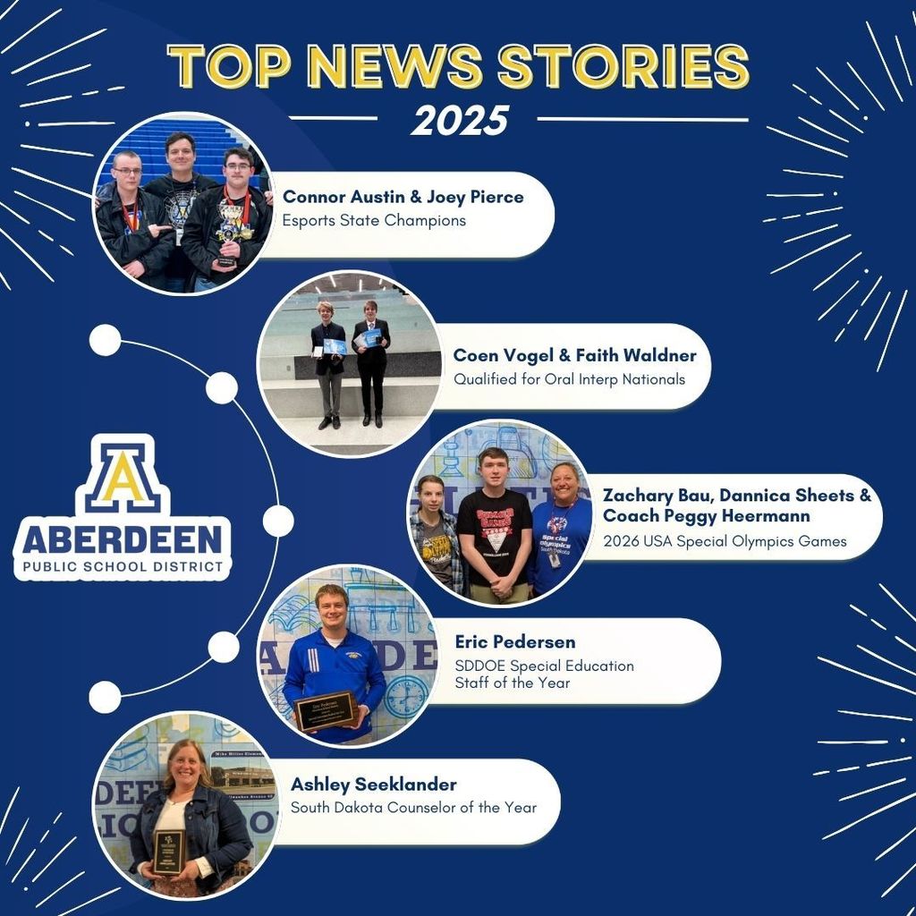 Top stories of 2025:  Esports champs, Oral Interp national qualifiers, Special Oympic qualifiers, SPED staff of the year, Counselor of the Year