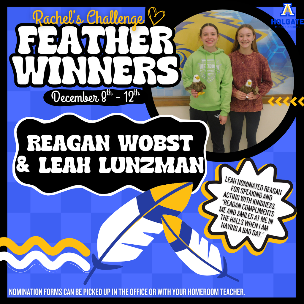 🌟 Congratulations to this week's Rachel's Challenge Feather Winners! 🌟