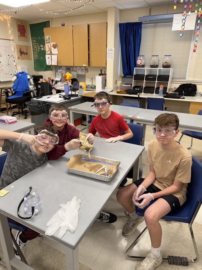 K. Thompson's Science class enjoyed dissecting frogs