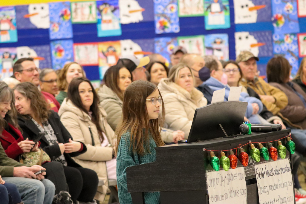 C.C. Lee student performing at the winter concert