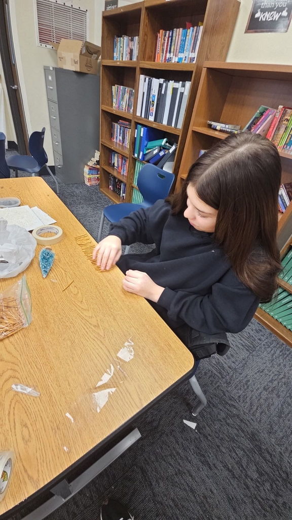 Students in Ms. Gross’ class are wrapping up their Descriptive Writing Unit with a creative culminating activity! Working in pairs, students became real estate agents for Reindeer Realty, writing vivid descriptive paragraphs to “sell” their gingerbread houses.  To bring their writing to life, students designed and built their gingerbread houses using cardboard and other materials, focusing on details that matched their descriptions.  On Friday, 6th and 7th grade students will tour the neighborhood and “purchase” the houses that best match the written descriptions. This engaging project combines creativity, collaboration, and strong writing skills—and it’s been a huge hit! 🎄🏠✏️