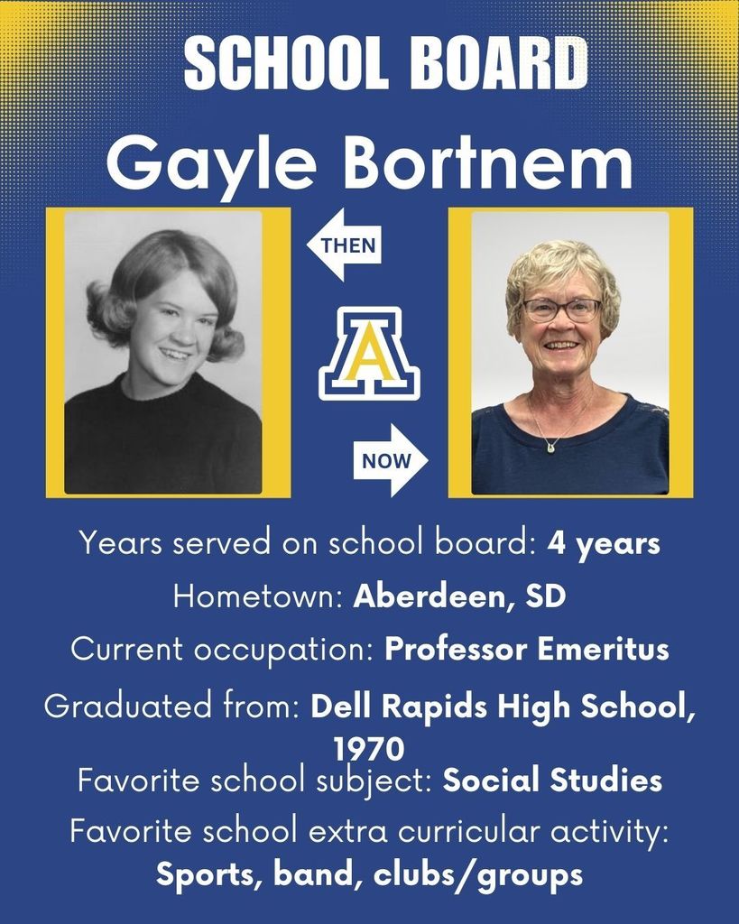 School Board member spotlight graphic: Gayle Bortnem