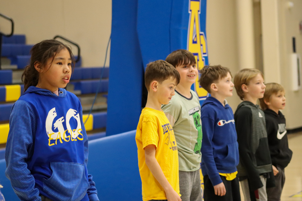Simmons Elementary students at the CHS boys basketball game