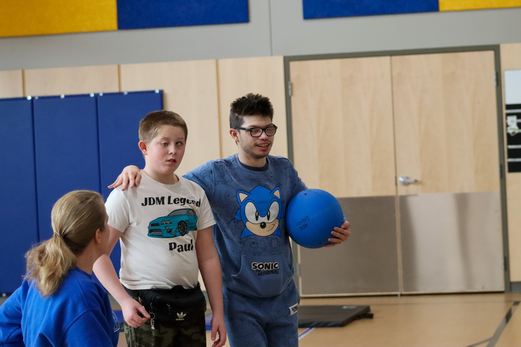 Students demonstrating Goal Ball at SDSBVI