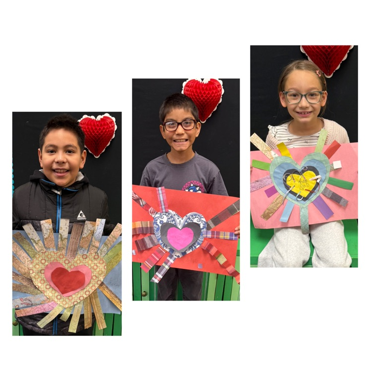 Students pose with their collages!