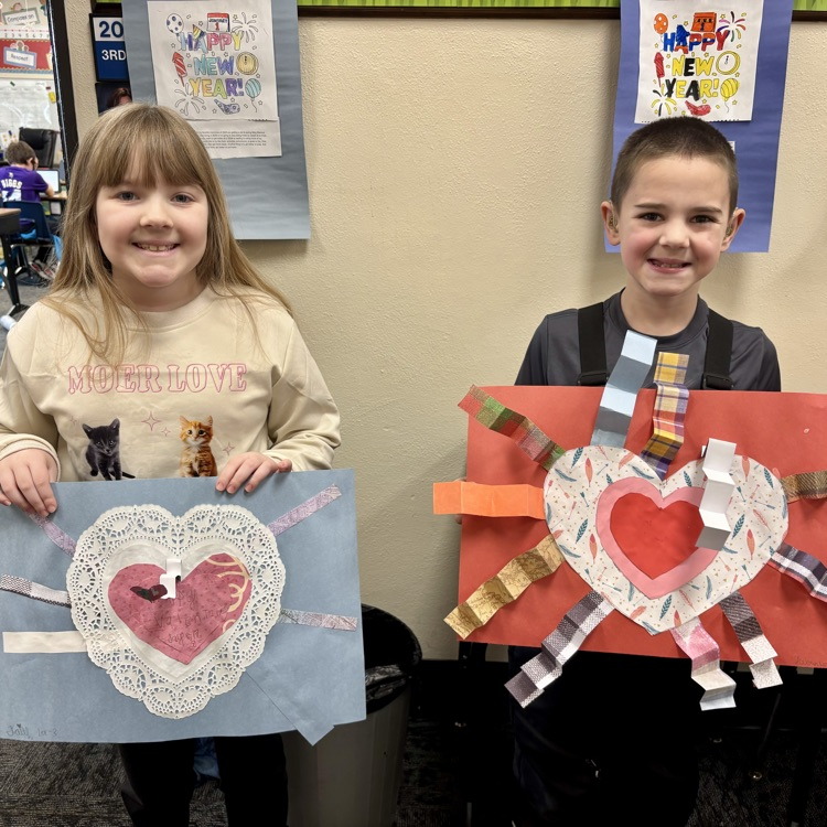 Students show off their heart collages!