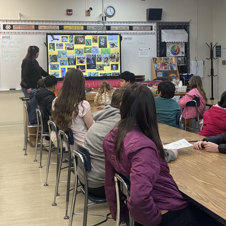 Guest speaker presents on the Federal Duck Stamp competition.