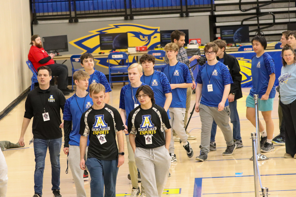CHS Esports Team walking into the S.D. State Esports Tournament