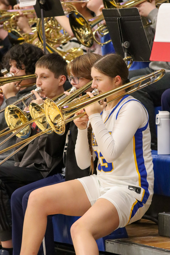 Band playing at basketball game