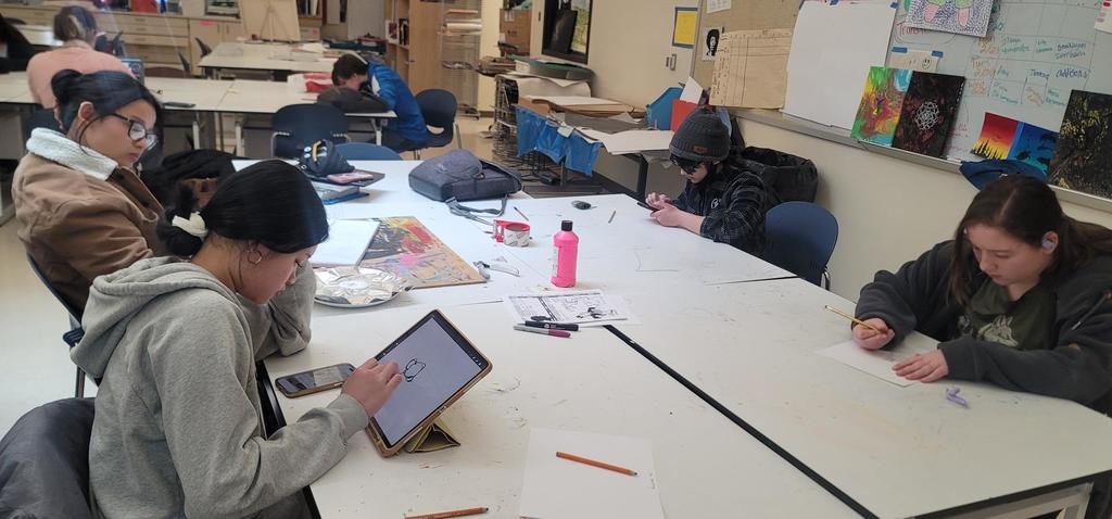 Varsity art wars members are working hard practicing!