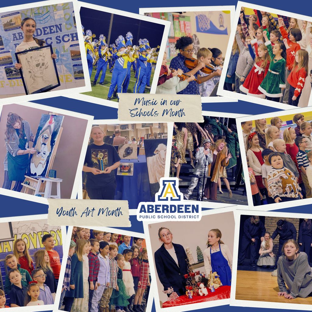 Collage of student artists and musicians