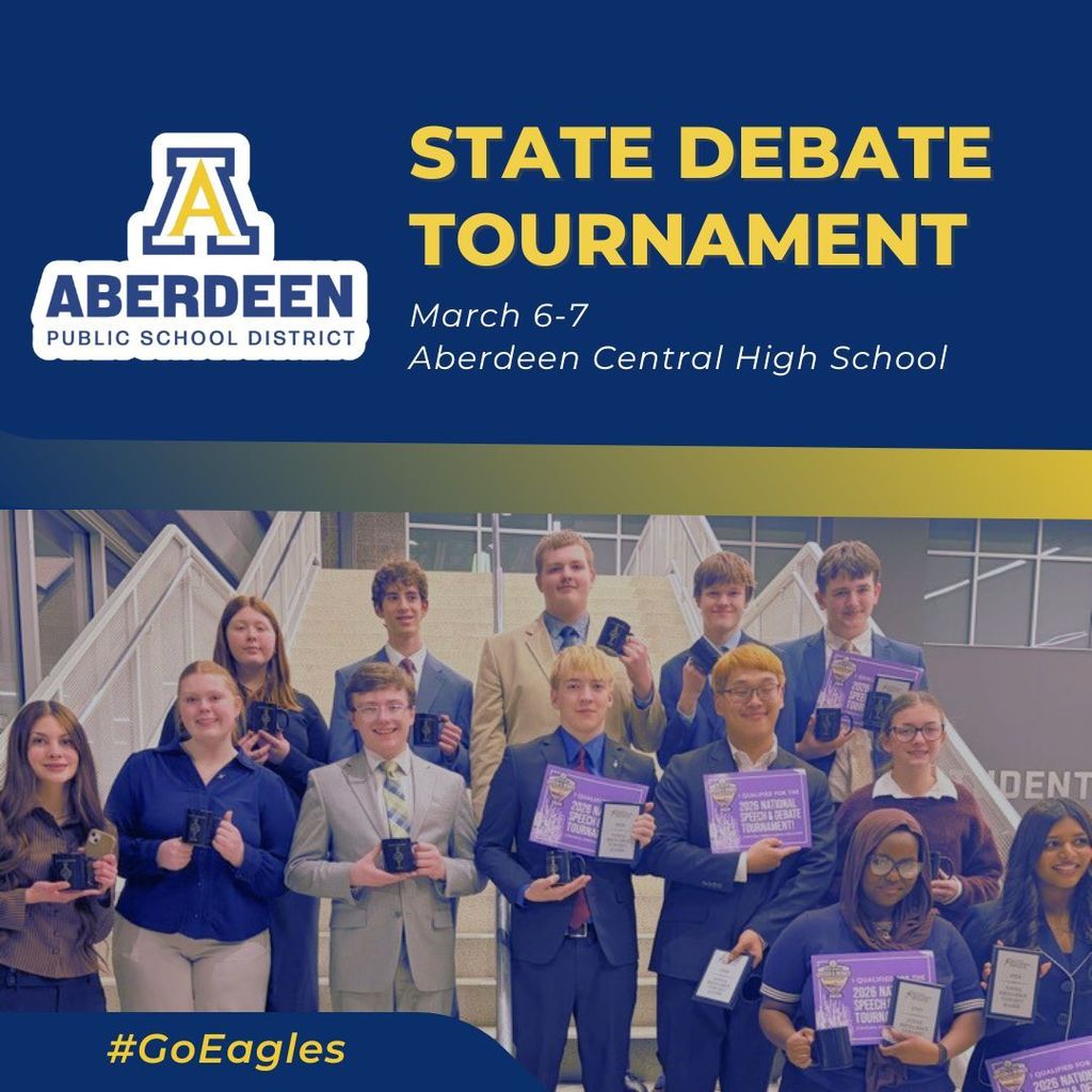 CHS Speech and Debate Team picture: State Debate Tournament, March 6-7, Aberdeen Central High School
