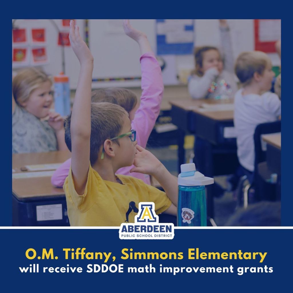 Students in classroom: O.M. Tiffany, Simmons Elementary will receive SDDOE math improvement grants