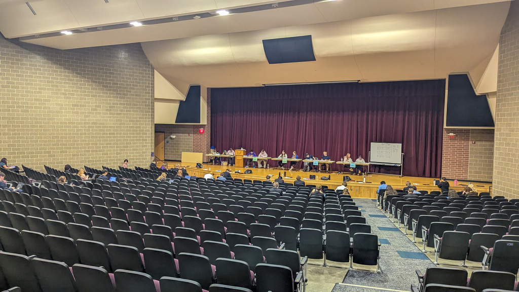 Speech and Debate competitors in the CHS Theatre