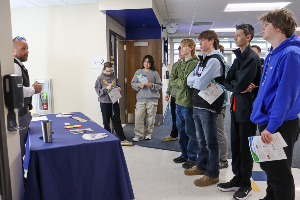 ATEC students listening to local professionals at Career Connections event
